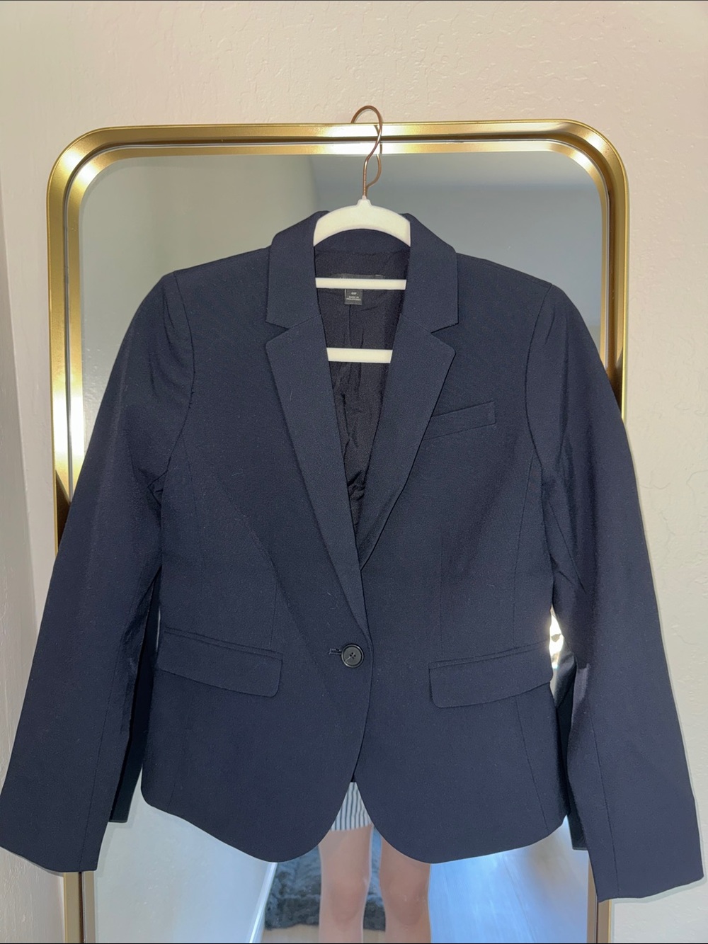 Ann Taylor Dark Navy Single-Button Blazer